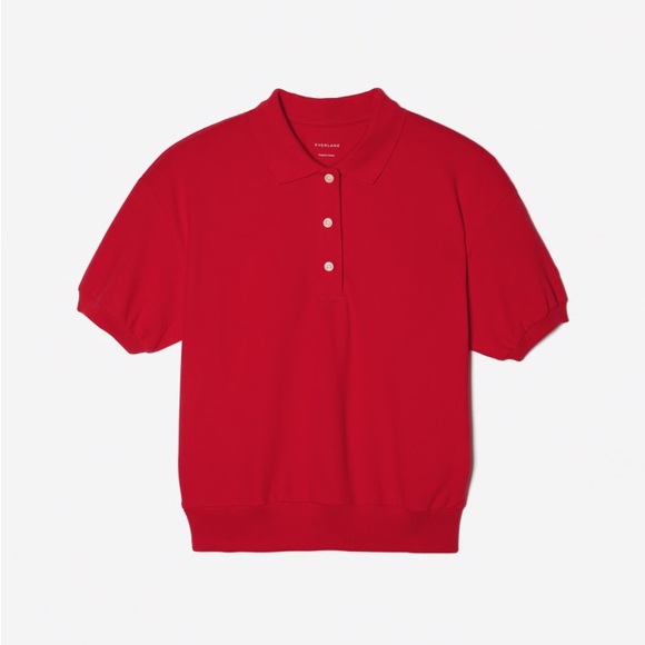 Everlane The Oversized Polo. Size XS. Goji Berry Red. - Picture 6 of 12